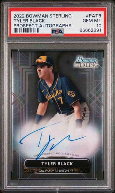 2022 BOWMAN STERLING PROSPECT AUTOGRAPHS TYLER BLACK PATB PSA 10