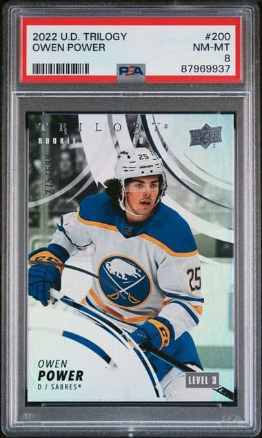 2022 UPPER DECK TRILOGY OWEN POWER 200 PSA NM-MT 8