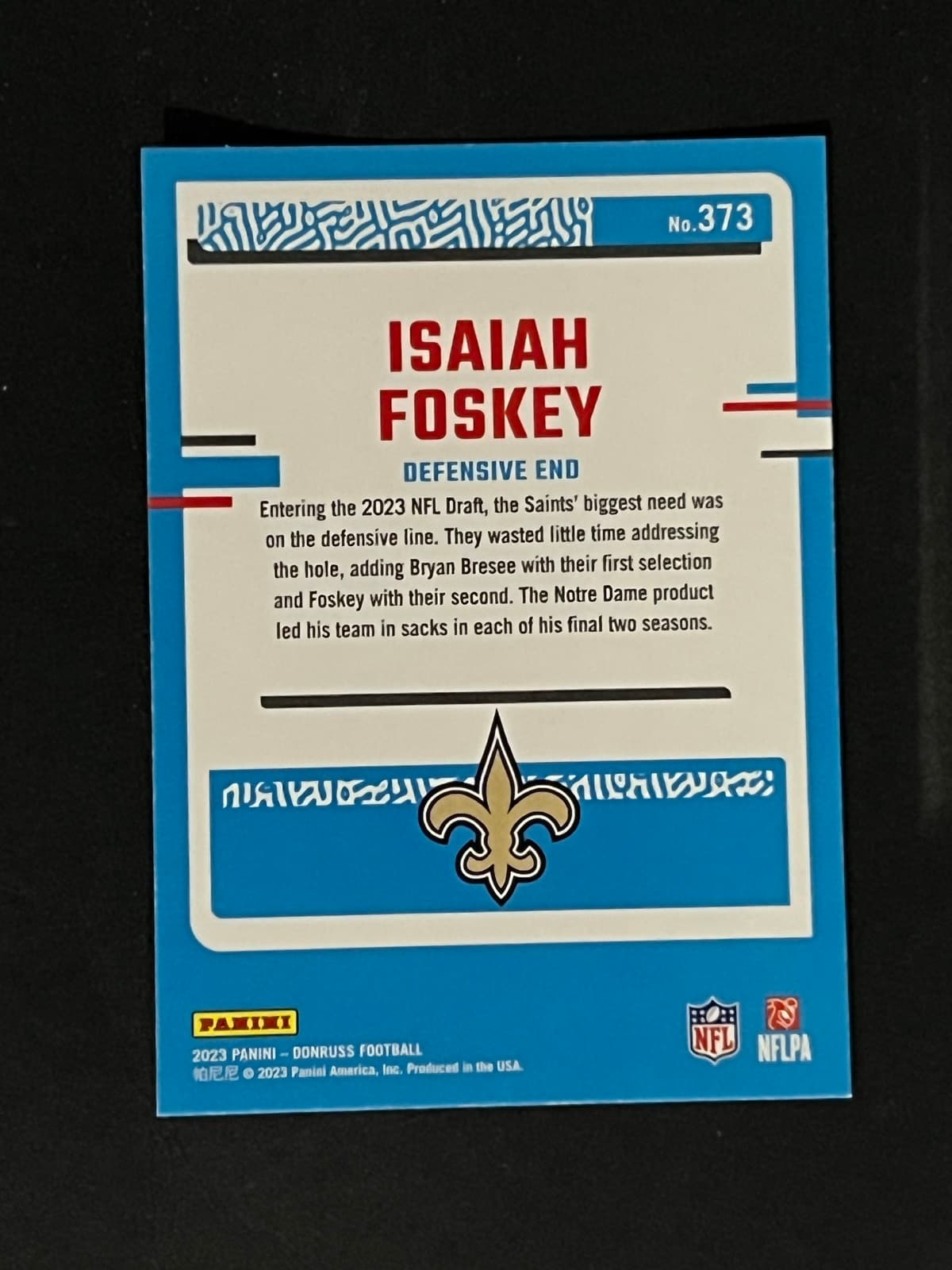 Isaiah Foskey back