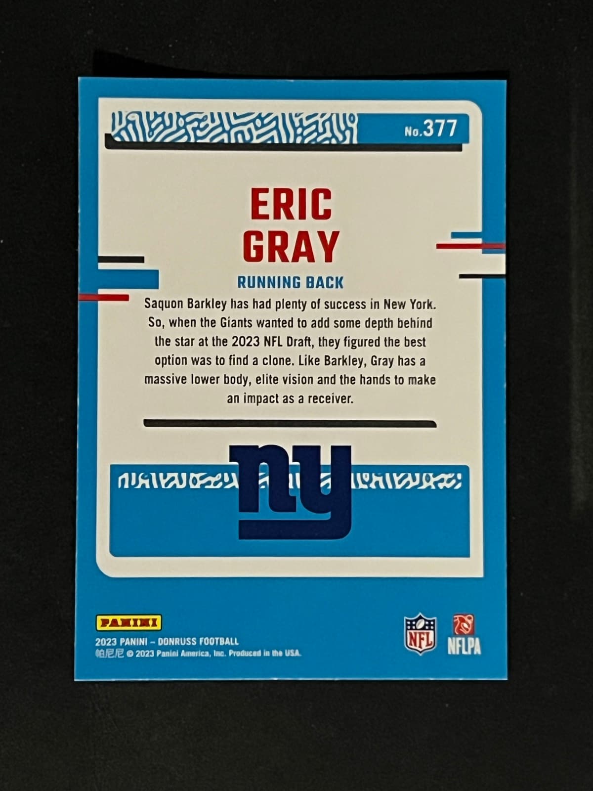 Eric Gray back